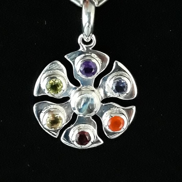 Natural Stones Round Chakra Pendant - Picture 2 of 8